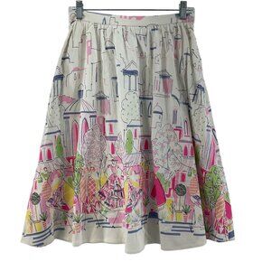 Grace Dane Lewis~ Graphic Midi Folkloric Peasant Skirt-Size 4